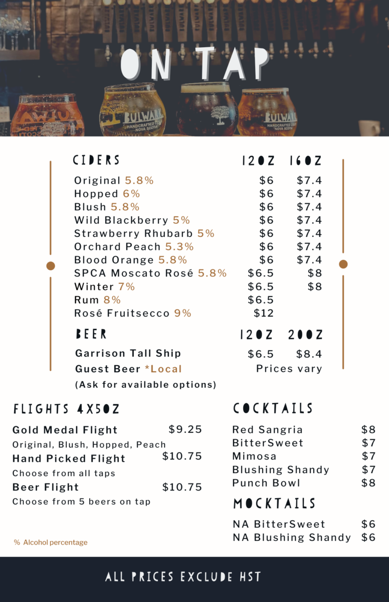 Bulwark Cider House - On Tap Menu